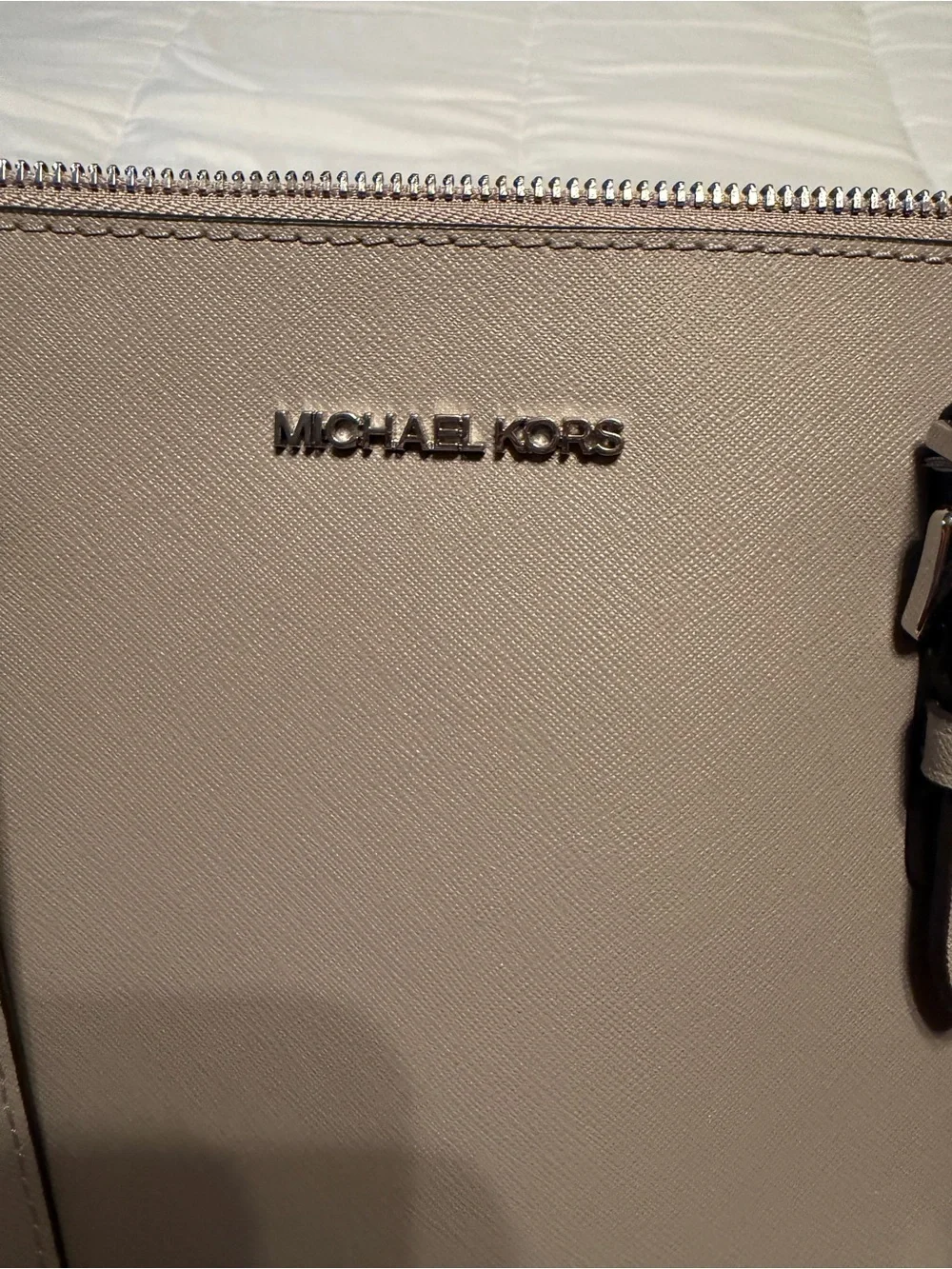 Michael Kors Saffiano Tote in Taupe